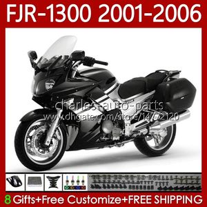 OEM Bodywork para Yamaha FJR-1300 FJR 1300 A CC FJR1300A 01-06 Moto Black Silver Bodys 106No.18 FJR1300 01 02 03 04 05 06 FJR-1300A 2001 2006 2006