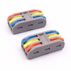 Wire Connector 222 223 Elektrisk kabel LED Strip Conector Belysning Tillbehör Snabb Universal Wiring Compact Conductors Push-In Terminal Block SPL-2 3 30PC / Lot