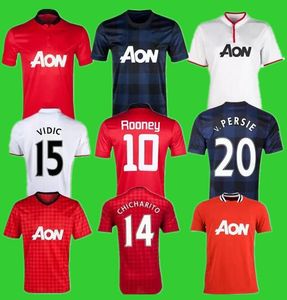 2012 2013 2014 Rooney Van Persie Evra Manchester Retro Soccer Jersey 12 13 14 Kagawa Nani Chicharito Vidic Vintage Classic United Football Shirt