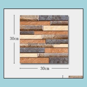 Wallpapers D￩cor Home Garden 30 * 30Cm 3D-Steintapete Modern Wallering Pvc Roll Brick Wall Background For Living Room Bathroom Waterproo