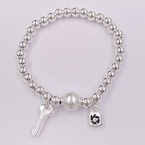 DIY Charms Evil Eye Schmuckherstellungszubehör UNO de 50 KEY 925 Sterling Silber Armband für Frauen Armreifen Knöchelkette Perlensets Geburtstagsgeschenke PUL1523BPLMTL0M