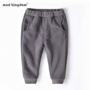 Mudkingdom Boys Pants Winter Solid Fleece Long-Pant Thick Warm Wool Elastic Waist Trousers Kids Clothes 210615