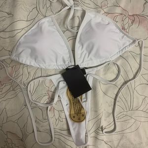 Kadınlar Metal Yüzme Bikinis Tasarımcısı Thong Biquini Marka Brezilya Mikro Seksi İki Parça Mayo Beyaz XL Tag Biquinis Kadın Maillot de Bain