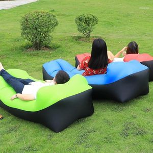 Schlafsäcke Schlafsäcke Outdoor Tragbare Luft Strand Stuhl Schnell Aufblasbare Camping Sofa Lazy Bag Chaise Lounge Bett Liege