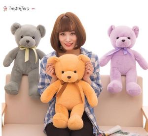 35cm super soft plush colored ribbon teddy bear baby doll for girl&#039;s birthday present B0114