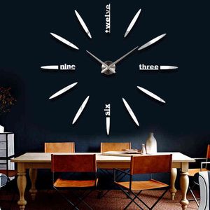 Sale New Wall Clock Clocks Watch Stickers Diy 3d Acrylic Mirror Home Decoration Quartz Balcony/courtyard Needle Modern hot H1230