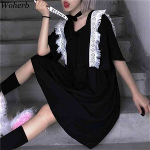 Lolita Dress Stile giapponese Kawaii Girl Shirt es Donna Party Gothic Harajuku Nero Abiti 25929 210519