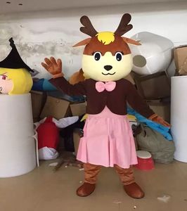 Deer Mascot Costume Cartoon Anime theme character Christmas Carnival Party Fancy Costumes Adults Size Outdoor Outfit