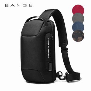 Bange Mäns Vattentät USB Oxford Crossbody Bag Anti-theft Shoulder Sling Bag Multifunction Travel Msenger Cht Pack för Man