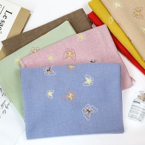 Scarves Korean Version Of Cashmere Embroidery Butterfly Knit Solid Color Scarf Plain Embroidered Autumn And Winter Warm Shawl