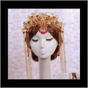 Tiaras smycken droppleverans 2021 Ancient Costume Hair Bridal Styling Phoenix Crown Headbonad Wedding Accessories K0Sal