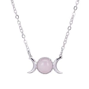 Ronde stenen hanger Rose Tijgeroog roestvrijstalen kettingen Groothandel Energiehangers Kristallen ketting Sieraden voor vrouwen