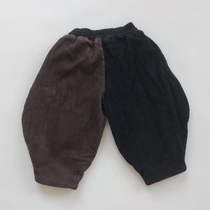 Casual Corduroy Byxor Vinter Kids Baby Boys Tjejer Barnkläder Tjockna Barn 210429