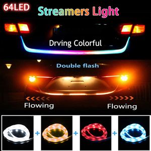 Car LED Trunk Tail Strip Light Rgb 120cm Dynamic Streamer Rear Reverse Flash Follow Warning Lights Turn Signal Brake Lamp 12v