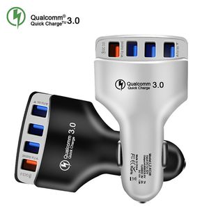 QC3.0 Quick Charge 3.0 4 Port Car USB Charger Adapter Universal Fast Charging for iPhone Samsung Xiaomi
