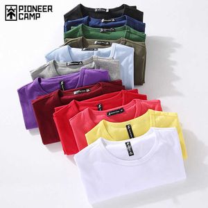 Pioneer Camp Drop Shipping T Shirt Mężczyzna Lato 100% Bawełna Solidna koszulka Męskie Casual Tshirt Mężczyzna Krótki Rękaw Plus Rozmiar 4XL P0806