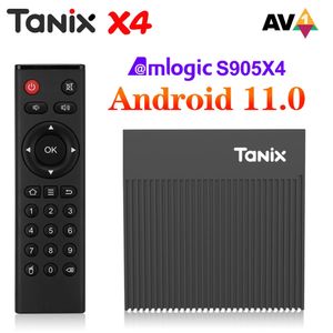 Tanix x4 caixa de tv android 11.0 amlogic s905x4 4g 32g 2.4g 5g dual wifi bt youtube 100m hd smart media player 8k set topbox pk me cool km2