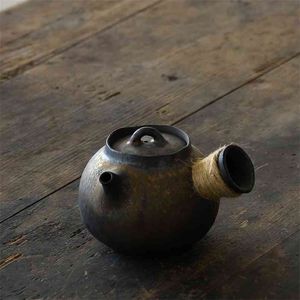 Luwu Japanska Keramiska Kyusu Tekanna Kinesisk Kung Fu Tea Pot Dryckesware 200ml 210621