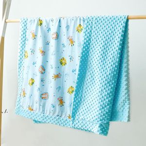 Baby minky filtar toddler nap filt tecknad nyfödd barnvagn sömn täcker spädbarn sängkläder täcke swaddling wrap rra9433