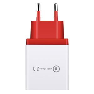 High quality 5V3A Fast Power Adapter USB Cables 4USB Ports Adaptive Wall Charger Smart Charging Travel universal EU US Plug opp pack