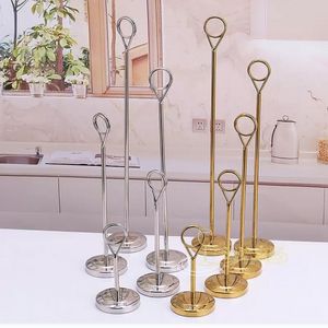 Wedding Decoration Gold Silver Stainless Steel Table Number Place Card Holder Menu Clip For Party Event Restaurant Home Decor