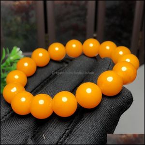 Beaded, Jewelry Chicken Butter Yellow Old Beeswax Amber Bracelets Barrel Separated Beads Abacus Men And Women Strands Drop Delivery 2021 7Oe