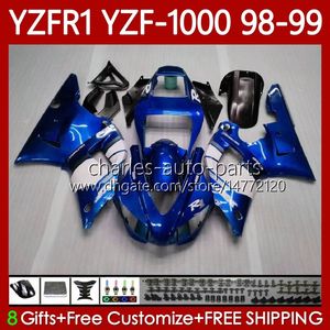Fabbrica moto blu Corpo per YAMAHA YZF-R1 YZF-1000 YZF R 1 1000 CC 98-01 Carrozzeria 82No.2 YZF R1 1000CC YZFR1 98 99 00 01 YZF1000 1998 1999 2000 2001 Kit carenature OEM