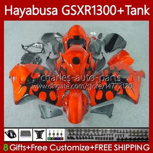 Fairings For SUZUKI Hayabusa GSXR-1300 GSXR 1300 Orange black CC GSXR1300 96 97 98 99 00 01 74No.79 GSX-R1300 1300CC 2002 2003 2004 2005 2006 2007 GSX R1300 96-07 Bodywork