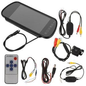 Bil bakifr￥n kameror Parkeringssensorer 1 Set Wireless Kit Mirror Monitor Night Vision Reversing Camera