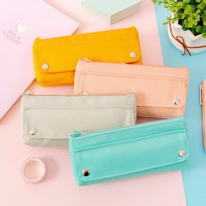 Oxford Cloth Pencil Case Kawaii Student Stationery Box Pen Bag Pouch School Supplies White Pink Green Yellow KDJK2105