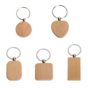 Portachiavi 100 Portachiavi in legno vuoto Tag chiave fai da te Accessori in legno anti-smarrimento Regalo (misto)