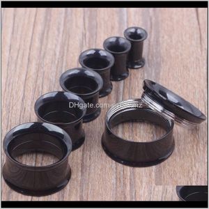 Plugues Túneis Drop Drop Drop 2021 Mix 5-20mm 36pcs Aço inoxidável preto preto rosqueado duplo túnel de carne Túnel de túnel Ear Piercing Bod Bod