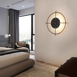 Wall Lamps Nordic Design Minimalist Background Decorative Lamp With Clock Living Room El Cafe Aisle Bedroom Bedside Kitchen