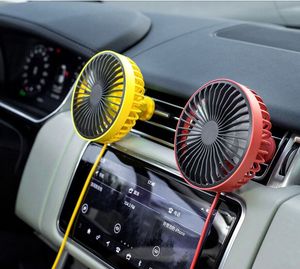 Ventilatore per interni auto da 5 V Ventole di raffreddamento per auto Foglie di plastica Aria con interruttore di controllo del filo USB Lampada a LED