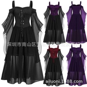 Wholesale medieval fairy dress for sale - Group buy Casual Dresses Nowsaa Medieval Dress Women Thin Maxi Robe Vintage Fairy Elven Renaissance Viking Gothic Fantasy Mesh Ball Gown
