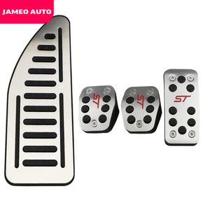 Jameo Edelstahl-Auto-Pedalabdeckungen für Focus 2 3 4 MK2 MK3 MK4 Kuga Escape RS ST 2005–2020, Kupplung, Gas, Bremspedal-Set, Pads