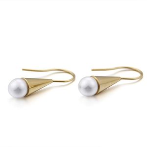 Wholesale shell huggie earring for sale - Group buy Fashion Shell Pearl Earrings Personality Atmosphere Female Hoop Huggie