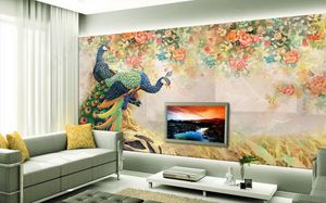 Europeisk stil stereoskopisk 3d bakgrundsbilder vardagsrum sovrum väggmålningar klistermärken djur för väggar heminredning tapeter på väggen