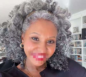 ソフトで快適なグレー人毛ポニーテールエクステンションクリップイン巾着リアルグレーポニーテール黒人女性アフリカ系アメリカ人パフ