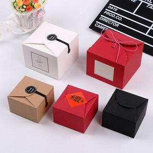 Wholesale food container packaging resale online - Gift Wrap DIY Square Kraft Paper Box Year Wedding Favor Candy Chocolate Confectionery Packaging Party Food Container