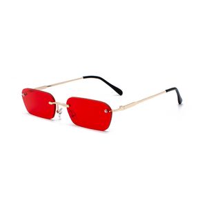 Мода безрамонтюзные солнцезащитные очки дамы бренда дизайн дамы прозрачные линзы солнцезащитные очки дамы прямоугольные UV400
