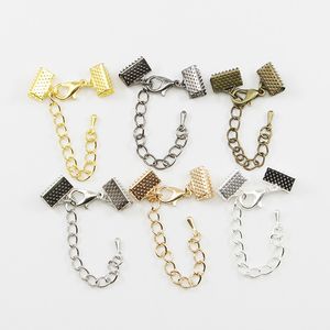 10st cove clasps cord end caps sträng band läderklämma med kedjor hummer Clasps kontakter leveranser för smycken gör Q2