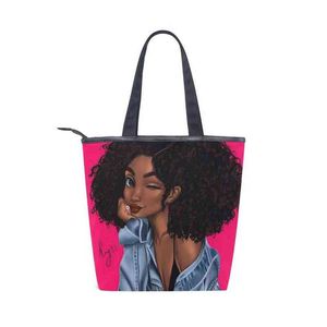 Einkaufstaschen ALAZA Canvas-Schultertasche für Damen, Baumwollstoff, Einkaufstaschen, Damenhandtaschen, umweltfreundliche, wiederverwendbare Einkaufstasche, Stoff, Strandtaschen 220310