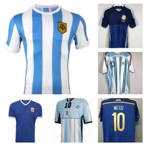 1986 Maradona Argentina Messi Soccer Jersey 86ヴィンテージクラシックホームレトロなフットボールシャツMaillot Camisetas de Futbol