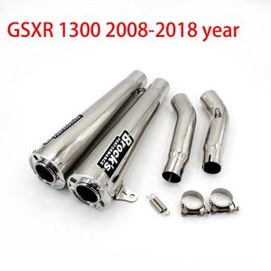 Motorcycle Exhaust System GSXR1300 Double Middle Pipe Motorcross Slip On Modified Moto Left Right For Hayabusa GSX1300