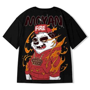 HMZ Hip Hop T-tröja Män 2022 StreetWear Print Chinese Style Tshirt Harajuku Sommar Toppar Tees Short Sleeve Bomull Lös T-shirt G220223