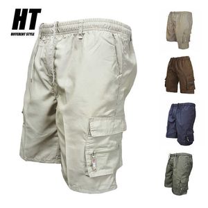 Fahison Cargo Shorts Herren Sommer Baumwolle Camouflage Taktische Shorts Marke Kleidung Männliche Einfarbig Mehrere Taschen Kurze Hosen 210603