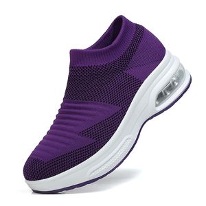 Atacado 2021 Top Quality off Homens Mulheres Esporte Sapatos de Corrida Malha Respirável Sock Corredores Roxo Rosa Sapatilhas Ao Ar Livre 36-45 WY32-A12