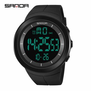 Orologio sportivo di marca Sanda Uomo Esercito militare Orologi Sveglia Orologio digitale impermeabile resistente agli urti Reloj Hombre # 6007 Q0524