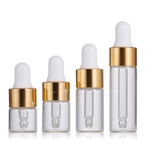 1 2 3 5 ml Mini Klarglas Tropftasche Flasche Nachfüllbar Leer Container Eye Dropper-Phiole Für kosmetische Parfüm Essential Oil Flaschen SN3211